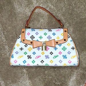 Multicolored monogram satchel